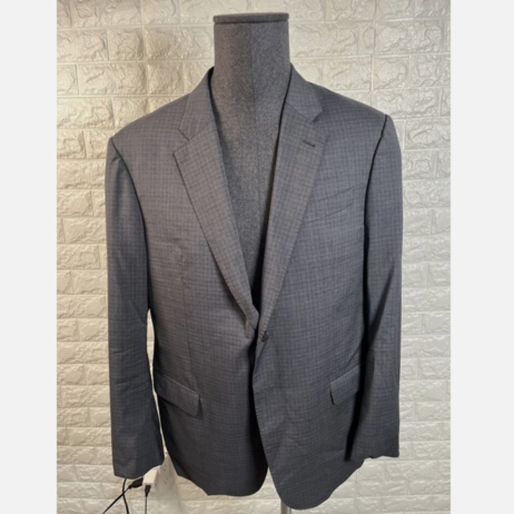 LNWOT CURRENT Emporio Armani G Line Gray Wool Checked Dual Vents 2Btn Jacket 44